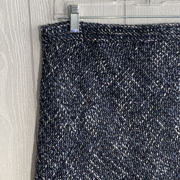 Theory Blue Multi Autumn Tweed Diag Zip Skirt Size 10 NWT - Picture 4 of 5